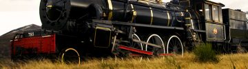 Steam train in a open countryside. Steam train in a open countryside.